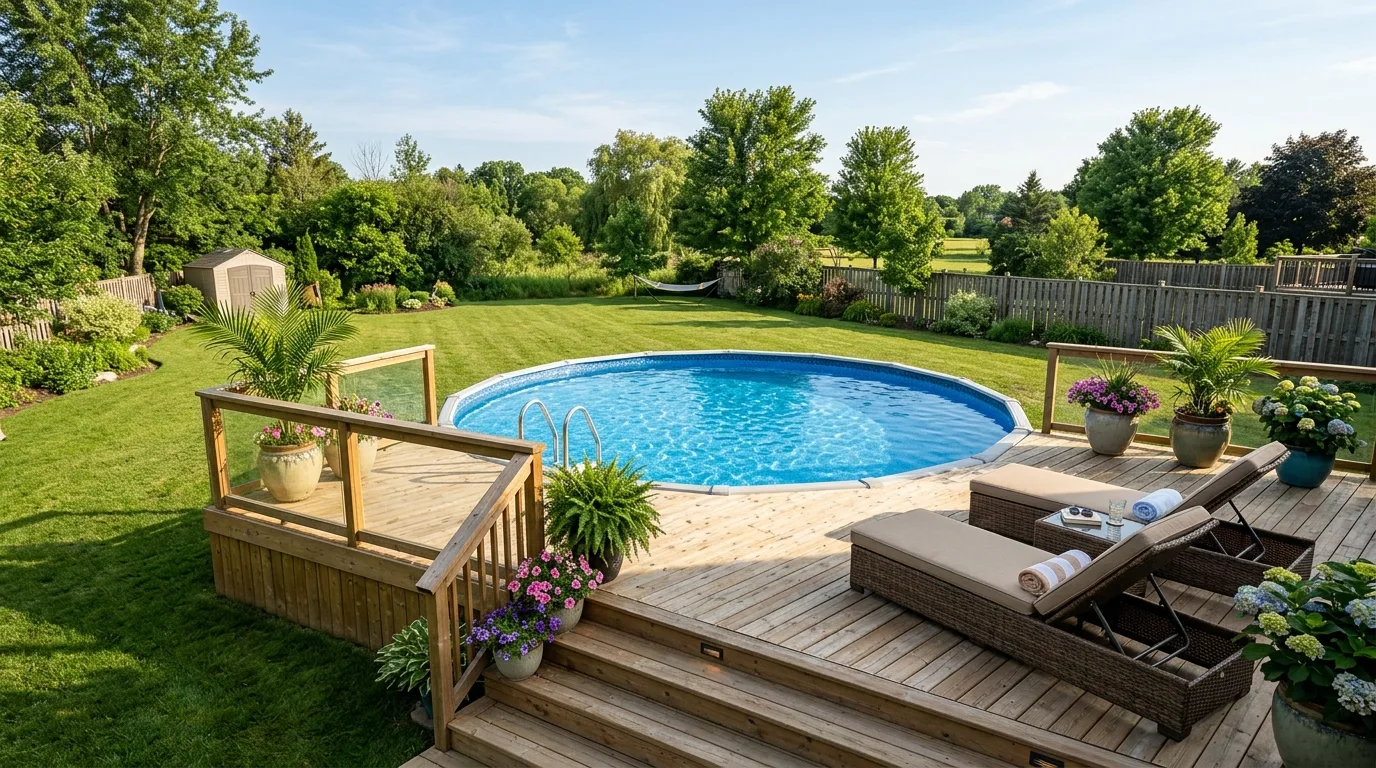 Partial Deck Connected to a Patio